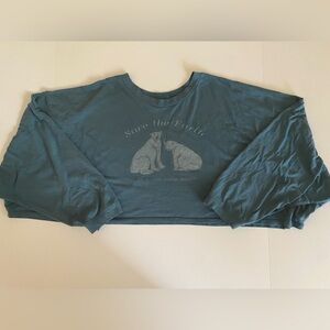American Eagle Outfitters “Save the Earth” Crop Long Sleeve Top Small
